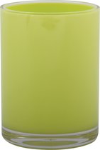 MSV Gobelet/porte-brosse à dents de salle de bain Aveiro - Plastique PS - vert lime - 7 x 9 cm