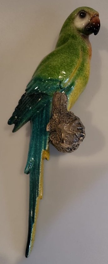 Volkskunst Balsahout met de hand gesneden vogel geschilderd Houten papegaai beeldjes vintage ornamenten curiosa om kunst ambachten versieringen op te hangen Naïef Primitief - Nederland