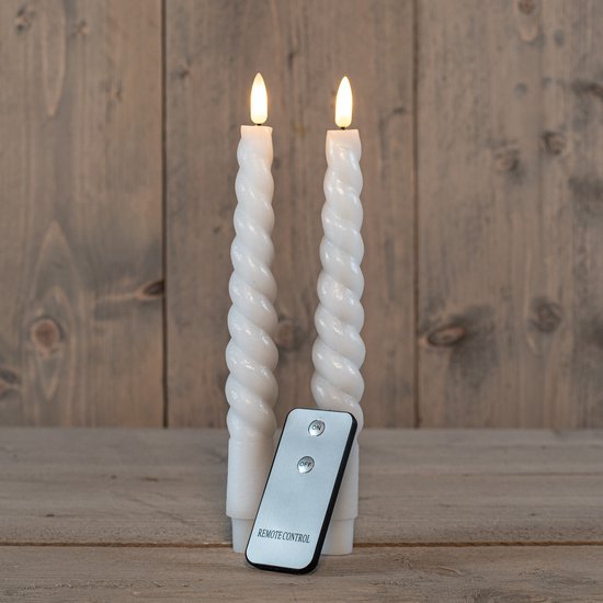 2Pcs White Swirl Cire Bougie Cire Rustique 23Cm Mèche 3D RANna's Colle...