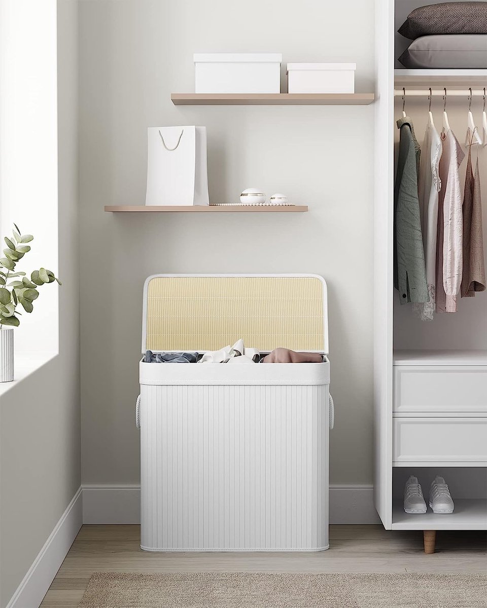 Lifewit 150L Wasmand met Deksel, Wasmanden met Bamboe Handvatten en Verwijderbare Waszak, Grote Opvouwbare Wasmand voor Slaapkamer, Badkamer, Slaapzaal, Wasruimte, Beige Lifewit 150L Wasmand met Deksel, Wasmanden met Bamboe Handvatten en Verwijderbare Waszak, Grote Opvouwbare Wasmand voor Slaapkamer, Badkamer, Slaapzaal, Wasruimte, Beige