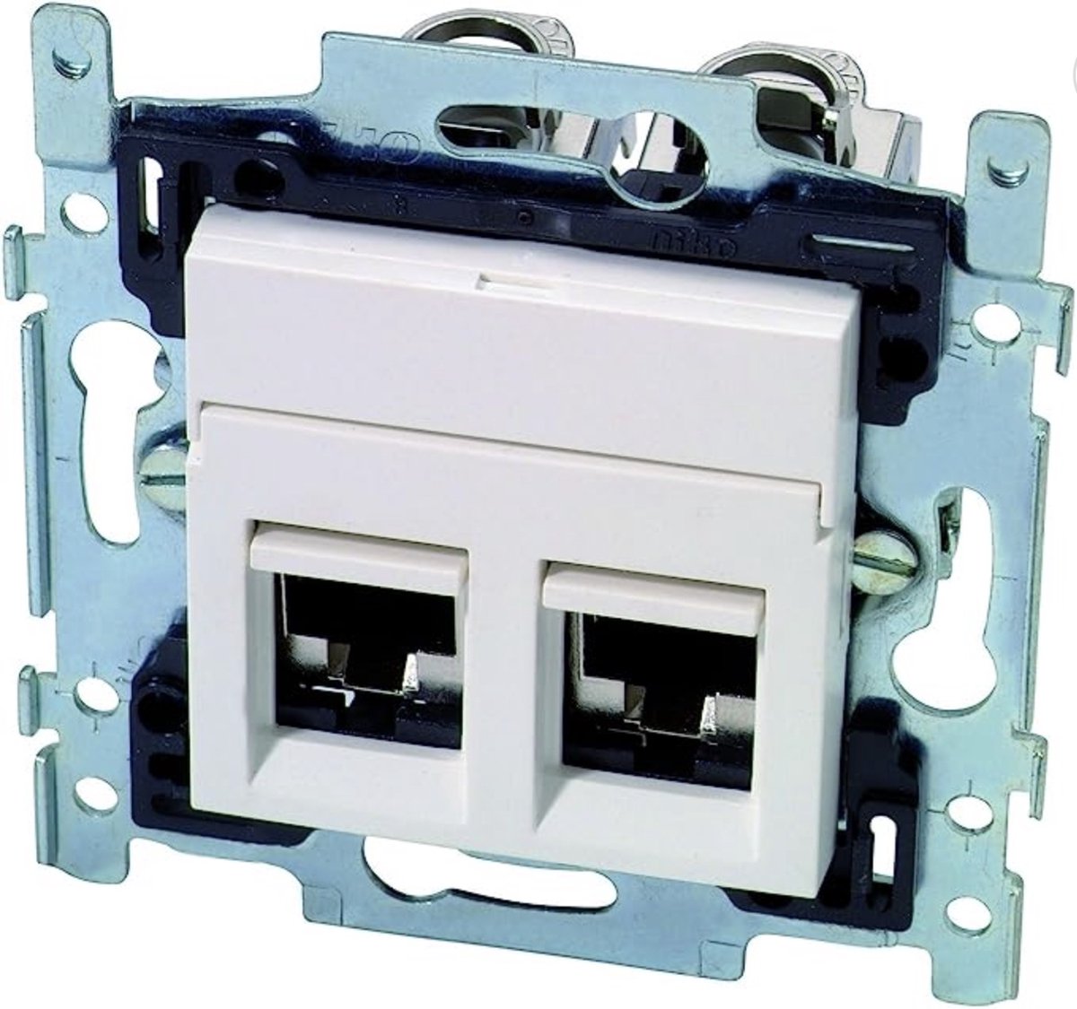Niko - RJ11 utp stopcontact - dubbele aansluiting - Wit