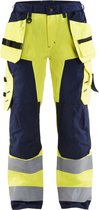 Blåkläder 7156-1811 Pantalon de travail femme High Vis avec poches à clous Jaune / Bleu marine taille 42