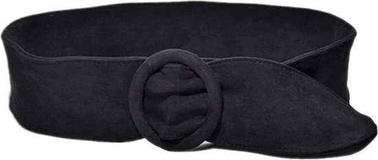 Ceinture en daim/ceinture enveloppante - Zwart | Simili cuir / Polyester | 110 x 7 cm | Mode Favorite