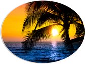 PVC Schuimplaat Ovaal - Tropische Zonsondergang bij de Zee - 68x51 cm Foto op Ovaal (Met Ophangsysteem)