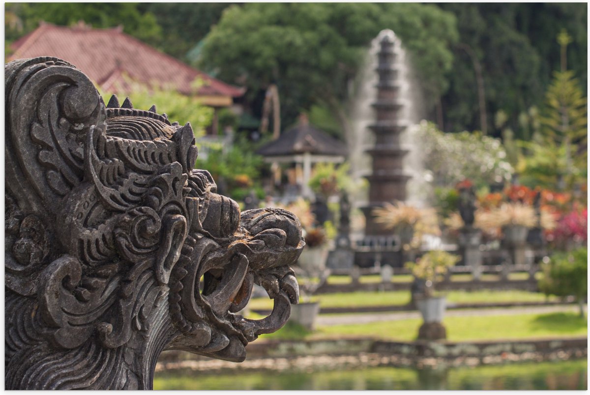 Poster Glanzend – Beelden en Fonteinen in Bali - 60x40 cm Foto op Posterpapier met Glanzen