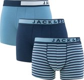 Jack & Jones Boxershorts Heren Trunks JACSTON Blauw 3-Pack - Maat S