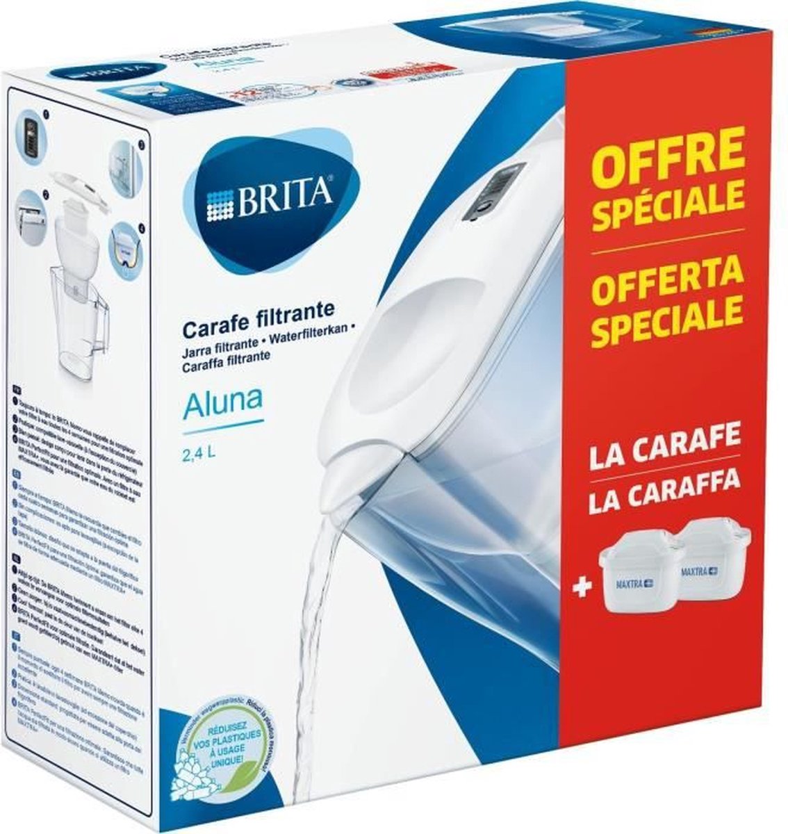 Brita Carafe Filter Aluna Blanche + 2 MaxTra + Cartridges inbegrepen |  bol.com