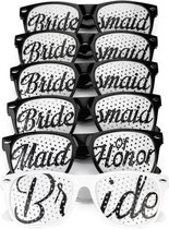 Vrijgezellenfeest zonnebrillenset 1x Bride en 5x Bridesmaid - bril - bride - bridesmaid - vrijgezellenfeest