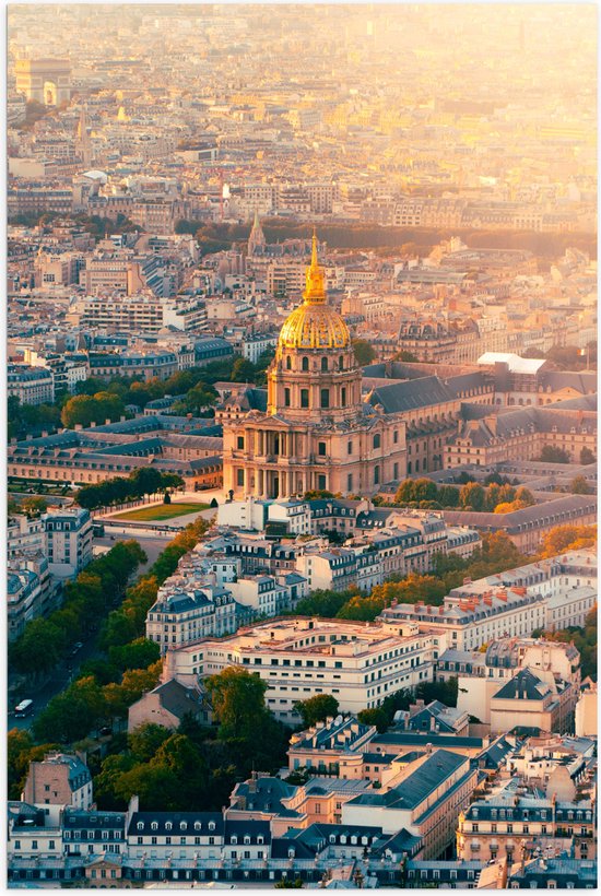 Poster Glanzend – Groot Hôtel National des Invalides, Parijs, Frankrijk - 60x90 cm Foto op Posterpapier met Glanzende Afwerking