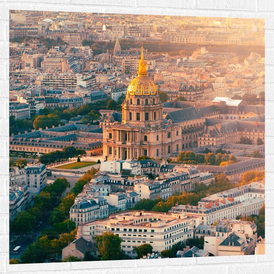 Muursticker - Groot Hôtel National des Invalides, Parijs, Frankrijk - 100x100 cm Foto op Muursticker