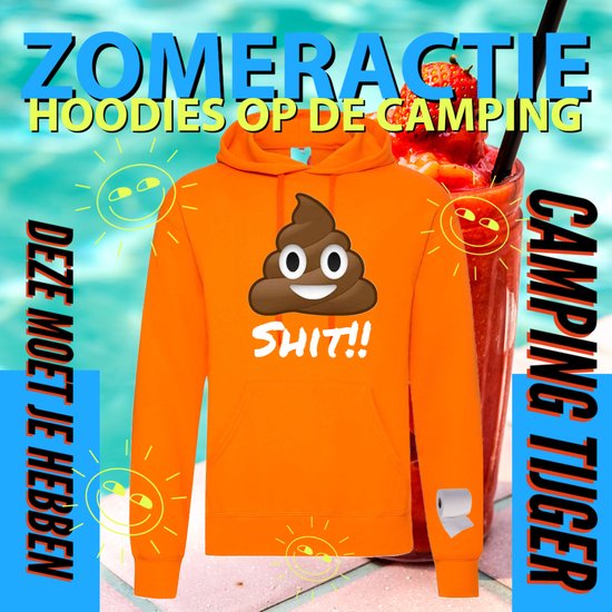 Hoodie camping - Grappige Hoodie Shit - Hoodie Oranje - Maat M