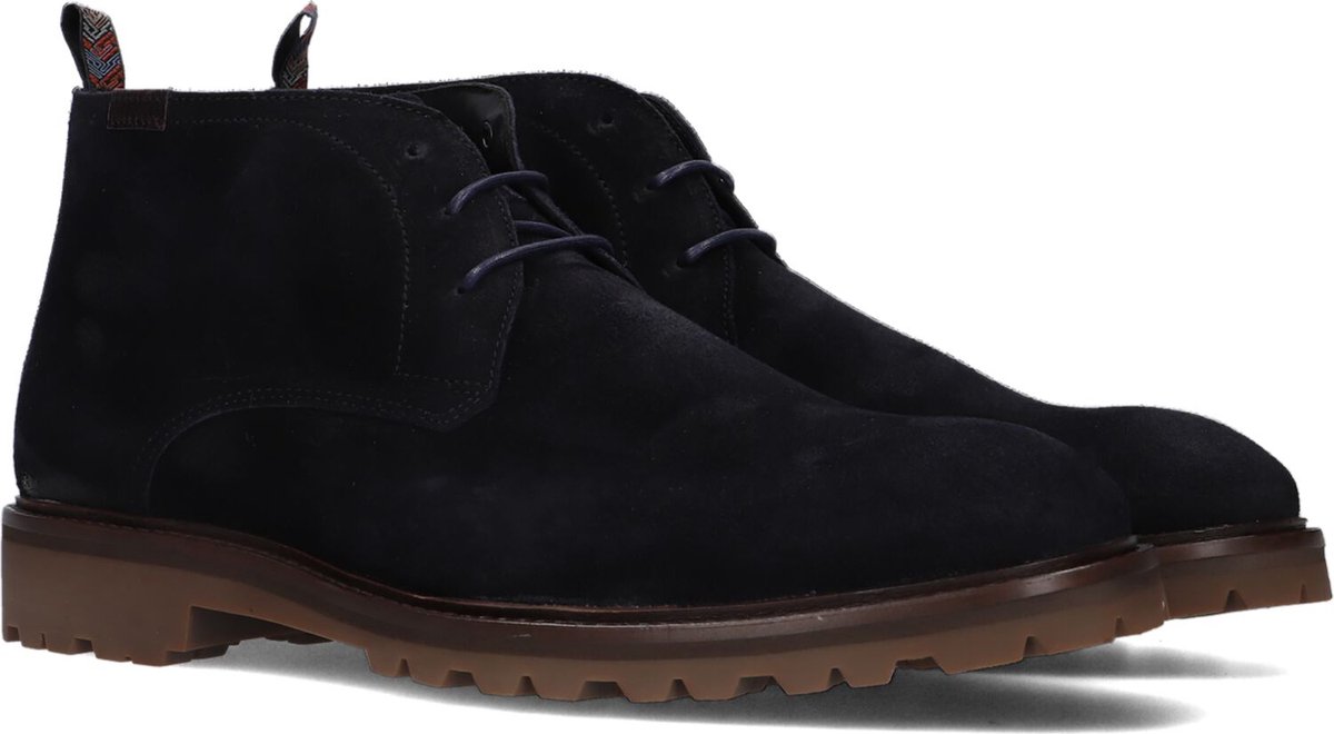Floris van Bommel - STURDI 01.16 - Vrije tijd half-hoogHeren veterschoenHeren sneakers - Kleur: Blauw - Maat: 42