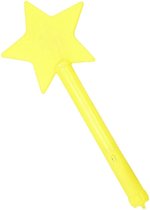Toverstaf met licht - Toverstok - Tovenaar kostuum - Speelgoed - Verkleden - Ster - 38,5 cm - Geel