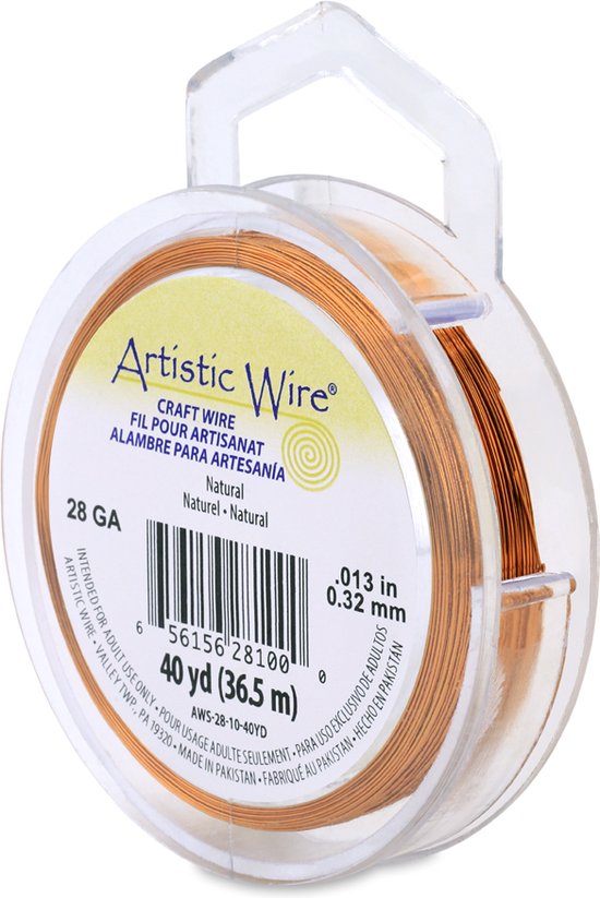 Wire Elements, Tarnish Resistant Gold Color Copper Wire, 28 Gauge 40 Yards  (36.5 Meters)