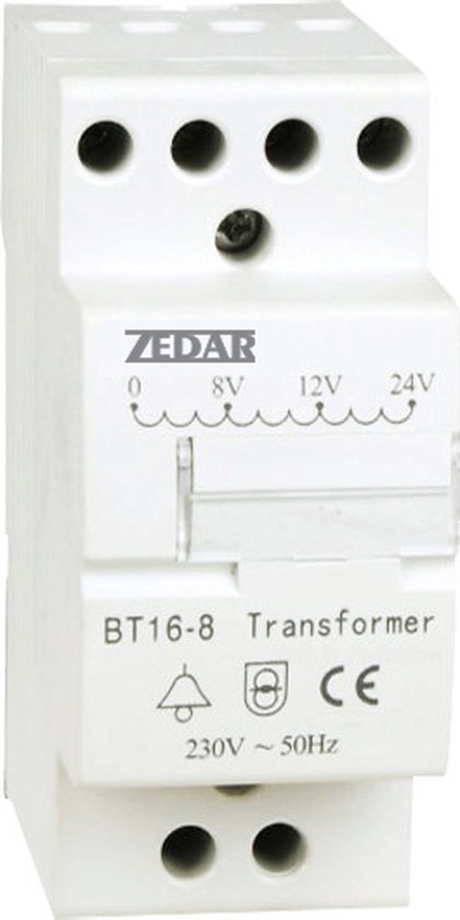Zedar Beltrafo – Transformateur de sonnette adapté à la sonnette vidéo Zedar V600