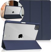 iMoshion Tablet Hoes Geschikt voor iPad Pro 12.9 (2021) / iPad Pro 12.9 (2020) / iPad Pro 12.9 (2018) / iPad Pro 12.9 (2022) - iMoshion Trifold Hardcase Bookcase - Donkerblauw