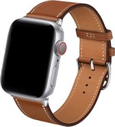 Innerlight® Lederen bandje geschikt voor Apple watch - Bruin - 42/44/45/49 mm - Kunstleer - Imitatieleer - Geschikt als Apple watch bandje voor Series 1/2/3/4/5/6/7/8/9/SE/Ultra