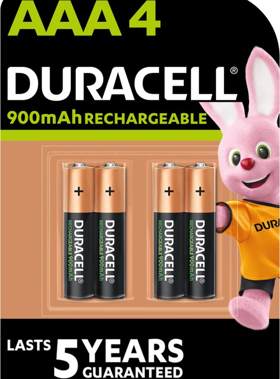 type lawaai Hoes Duracell Rechargeable AAA 900mAh batterijen - 4 stuks | bol.com