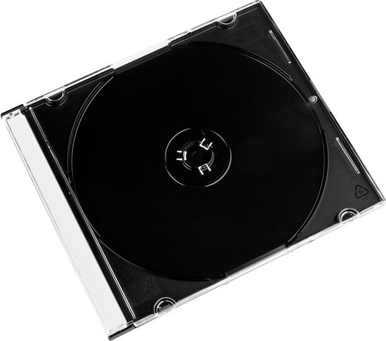 Boîtier CD Slim, boîte de 50, Transparent/Noir