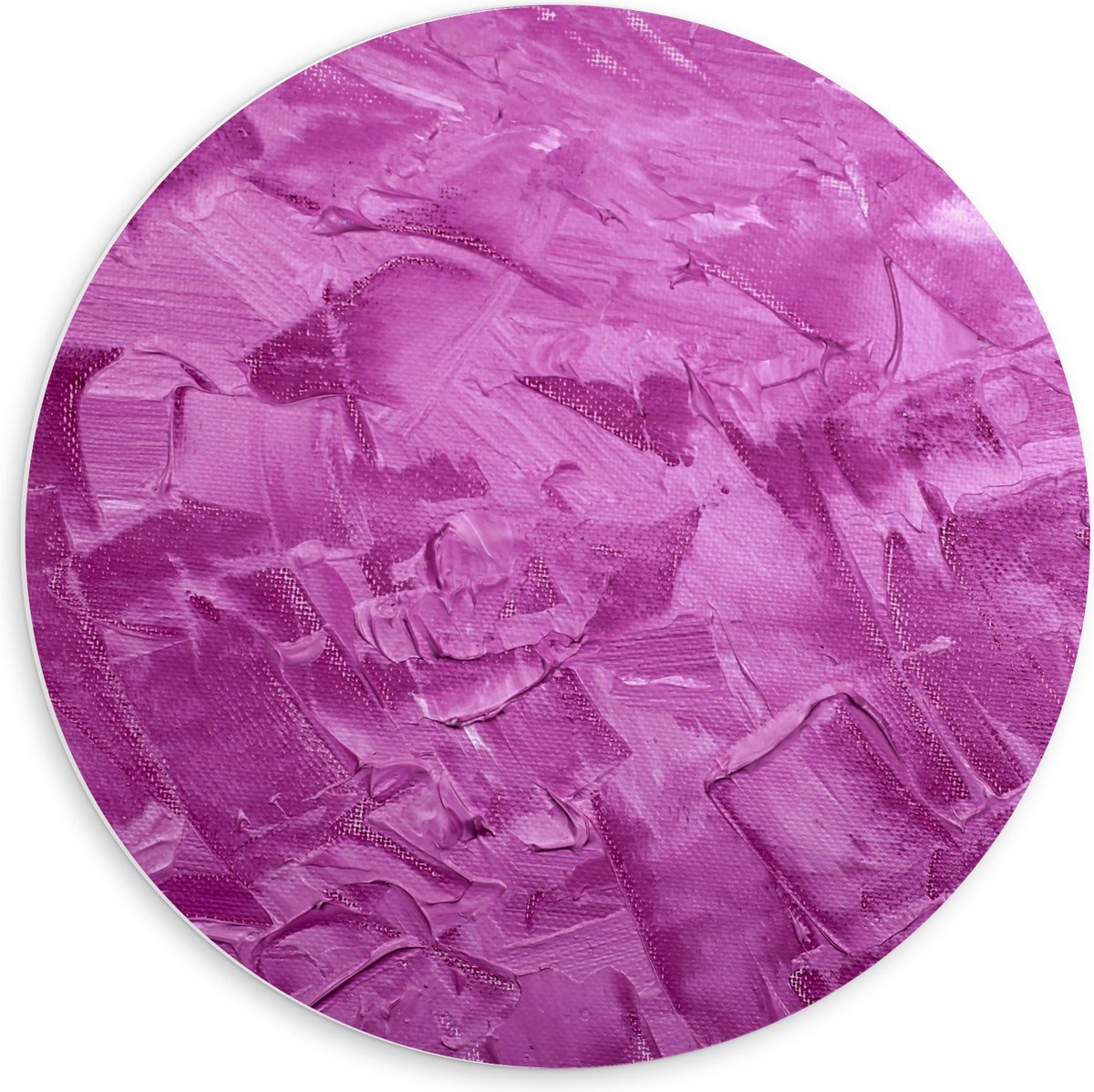 PVC Schuimplaat Muurcirkel - Schilderij - Verf - Kunst - Paars - 60x60 cm Foto op Muurcirkel (met ophangsysteem)