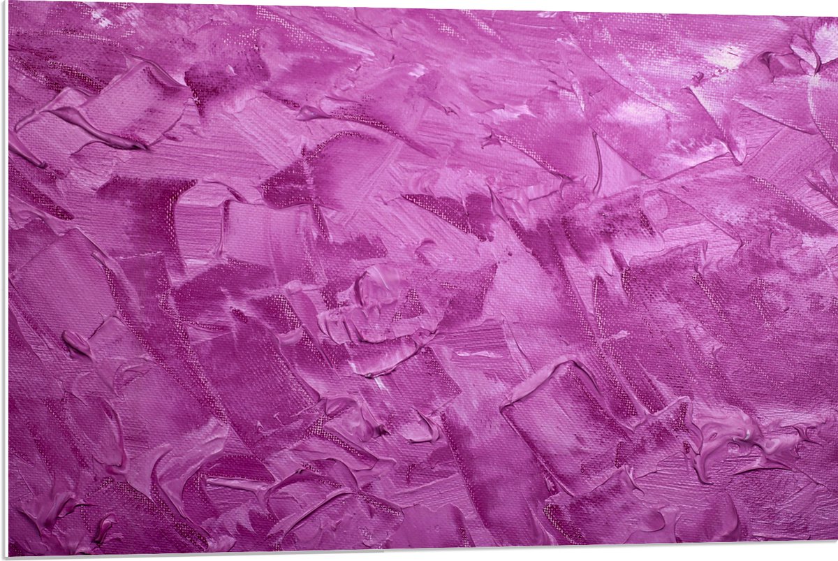PVC Schuimplaat - Schilderij - Verf - Kunst - Paars - 90x60 cm Foto op PVC Schuimplaat (Met Ophangsysteem)