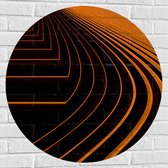 Muursticker Cirkel - Golvende Oranje Bogen - 80x80 cm Foto op Muursticker