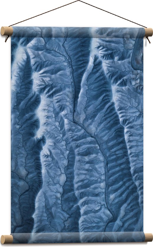 Textielposter - Patroon van Blauwe Buizen - 40x60 cm Foto op Textiel