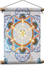 Textielposter - Plafond Versiering van Bloem - 30x40 cm Foto op Textiel