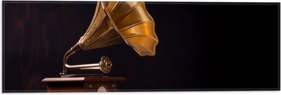 Vlag - Antieke Grammofoon - 60x20 cm Foto op Polyester Vlag