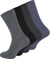 4 pack diabetes sokken - Niet Knellend - Zonder elastische boord - Blauw/Grijs/Zwart Mix - Maat 39-42