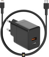 35W Power Adapter USB C + Kabel geschikt voor Apple iPad en iPhone - 2 Meter Lange Oplader - Nylon Gevlochten - Geschikt voor X,11,12,13,14,Pro,Max,Plus,Mini