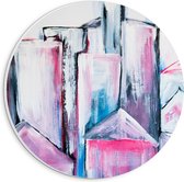 PVC Schuimplaat Muurcirkel - Pastelstrepen op Witte Achtergrond - 20x20 cm Foto op Muurcirkel (met ophangsysteem)