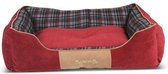 Scruffs Highland Box Bed - Stevige Hondenmand van Hoogwaardige Chenille stof met anti-slip onderzijde - Kleur: Rood, Maat: Extra Large