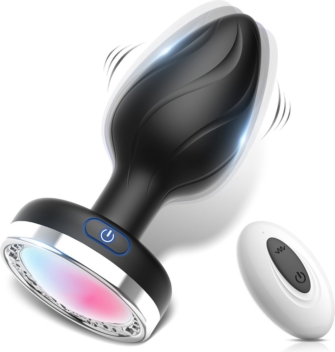 Goedkoopste Erodit® Lightning buttplug - USB oplaadbare Led licht vibratie plug- 10 vibratie en licht standen- Siliconen buttplug met afstandsbediening anaal vibrerende plug- Seks speeltje- Erotiek mannen en vrouwen