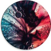 Dibond Muurcirkel - Mix van Blauwe en Rode Tinten - 30x30 cm Foto op Aluminium Muurcirkel (met ophangsysteem)