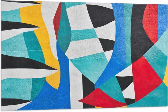 Vlag - Abstracte Geometrische Figuren - 105x70 cm Foto op Polyester Vlag