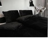Dekbedovertrek - Velvet - Black - Zwart - Eenpersoons - 140x200 cm -  140x220 cm - 1... | bol.com