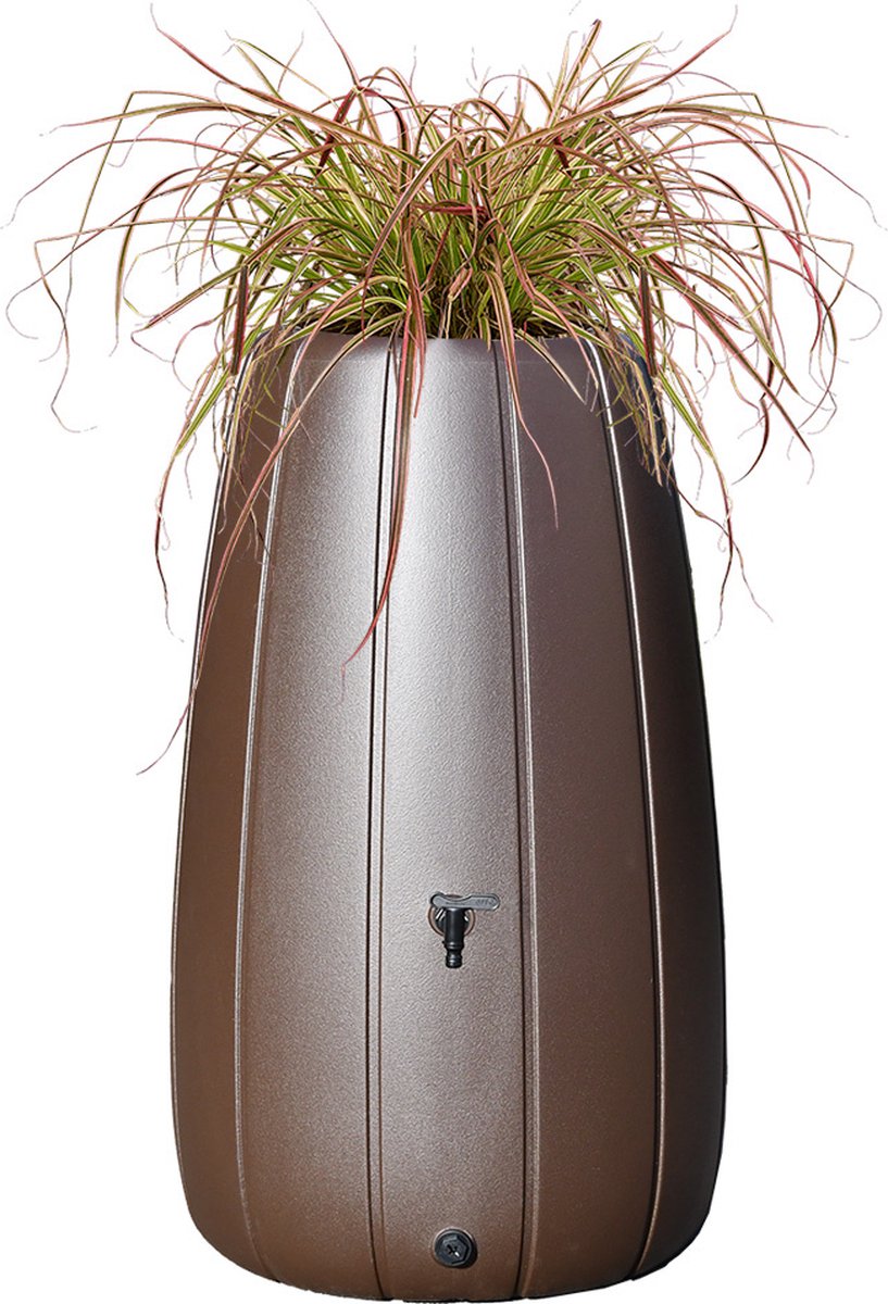 Regenton Gaja - 200 liter - Bruin - Kunststof regenton - Plantenpot - Inclusi