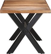 vidaXL - Eettafel - 160x80x75 - cm - massief - hout - met - honingkleurige - afwerking