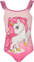 Meisjes Badpak - Unicorn - Licht roze - Maat 122/128