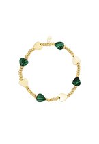 Yehwang, Kralen armband met hartjes groen & goud | Dames |Tieners |Sieraad