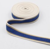 5 meter Gestructureerde Tassenband met Meerdere Strepen,Breedte 32MM, Kleur 154 Donkerblauw