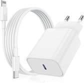 Snellader iPhone - iPad Snellader - 20W Snellader - USB-C iPhone Snellader met 2 Meter Apple Lightning Kabel - USB-C naar Lightning Oplaadkabel