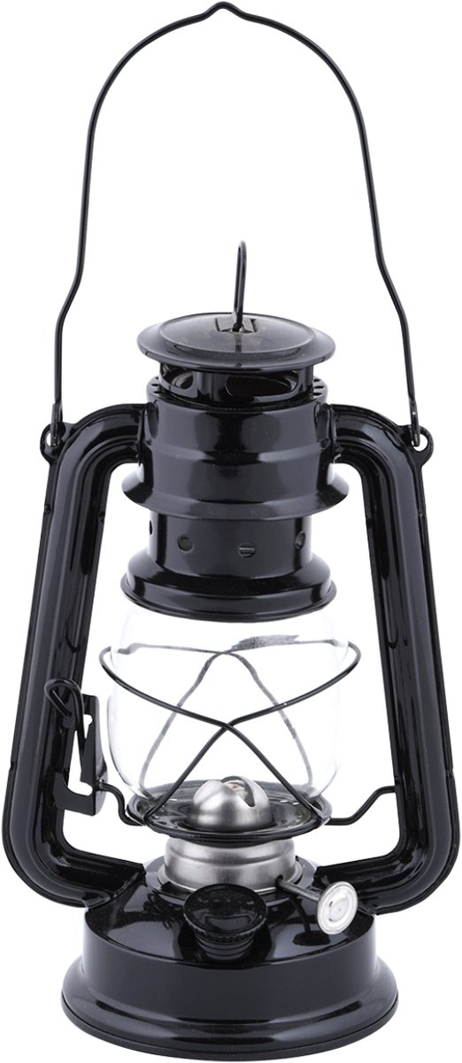Olielamp/stormlantaarn Outside - zwart - 11,7 x 15,7 x 24 cm - Camping / tuin lantaarn voor lampenolie van V-Part — afbeelding 4