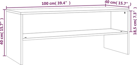 vidaXL Tv-meubel 100x40x40 cm bewerkt hout artisanaal eikenkleurig, tv kast, wandkast, tv dressoir, opbergkast, tv kastje, tv wandmeubel, wandmeubel