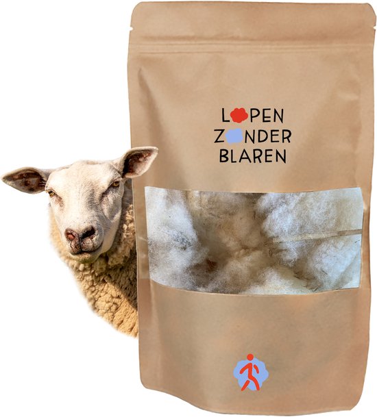 Loperswol - gratis verzending - 20 g - voetwol voor wandelen - 100% duurzame schapenwol - natuurlijke teenspreider - comfortabel als voorvoetkussen voor wandelaars en hardlopers - houdt voeten warm en droog