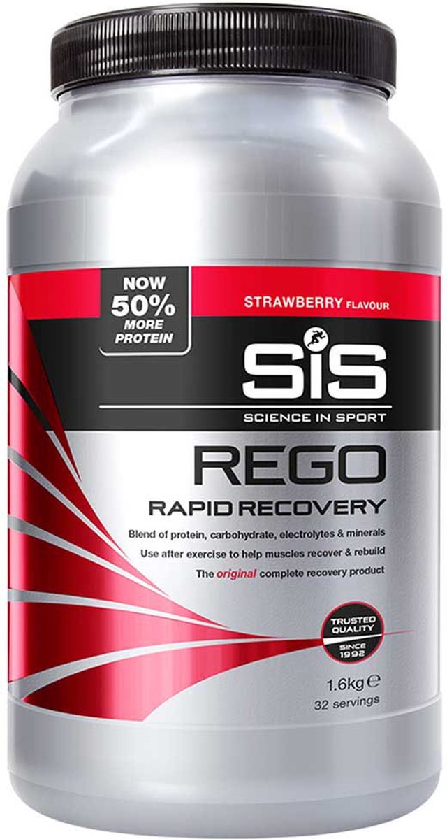 Goedkoopste SIS - REGO Rapid Recovery Drink poeder, Post Workout proteine poeder - 20g proteine per serving - strawberry smaak - 32 Servings Per 1.6kg