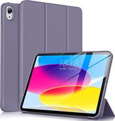 Casemania Hoes Geschikt voor Apple iPad 2022 (10.9 inch 10e Generatie - 10th Gen) Lavender - Tri Fold Tablet Case - Smart Cover