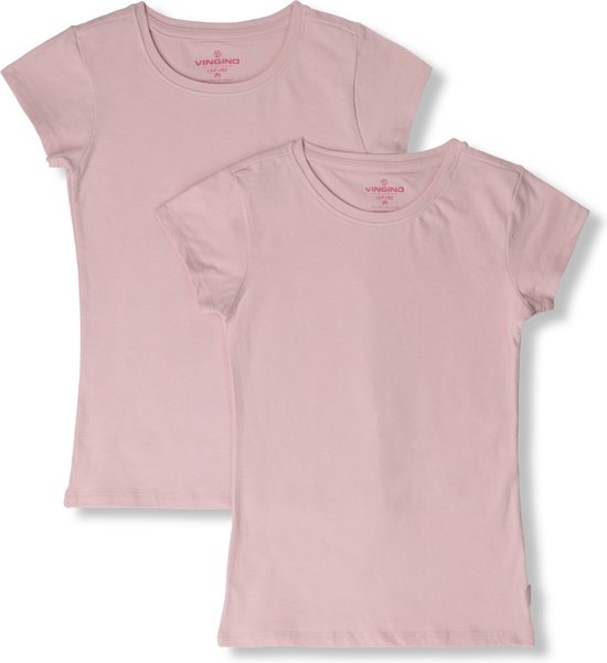 Vingino Girls T-shirt (2-pack) Tops & T-shirts Meisjes - Shirt - Roze - Maat 134/140