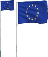 vidaXL - Vlag - met - vlaggenmast - Europa - 5,55 - m - aluminium